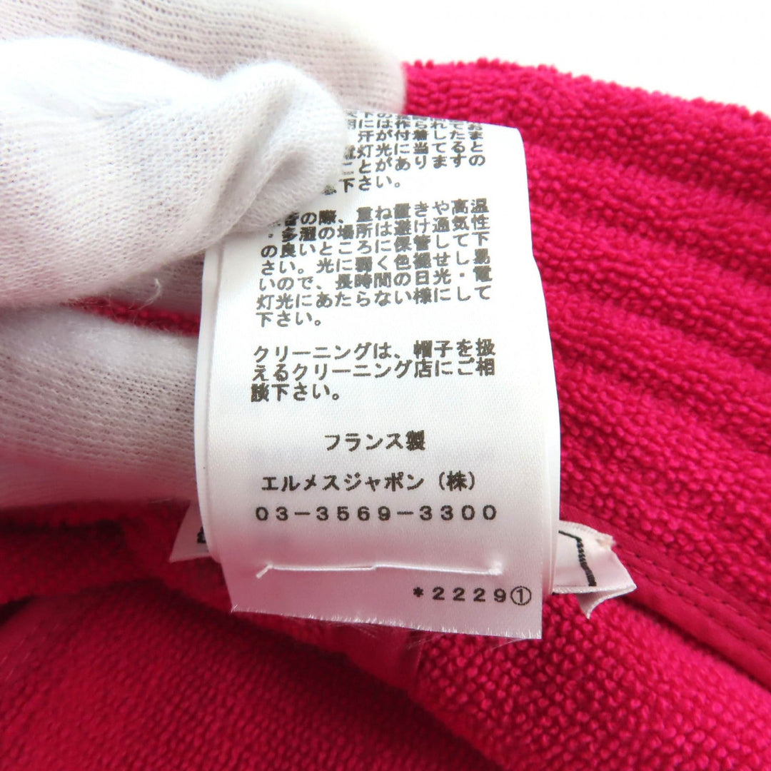 HERMES hat Main: 100% cotton, Part: 100% polyester shocking pink Davis Hat Women 57 Used Authentic