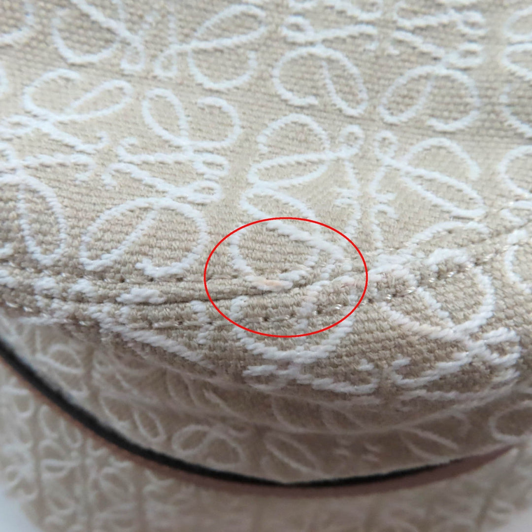 LOEWE hat K820HB1X41 Outer: 94% cotton, Outer: 6% polyester, Part: leather, Lining: 55% cotton, Lining: 45% linen Ecru/Soft White Women 57 Used Authentic