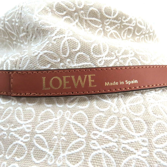 LOEWE hat K820HB1X41 Outer: 94% cotton, Outer: 6% polyester, Part: leather, Lining: 55% cotton, Lining: 45% linen Ecru/Soft White Women 57 Used Authentic