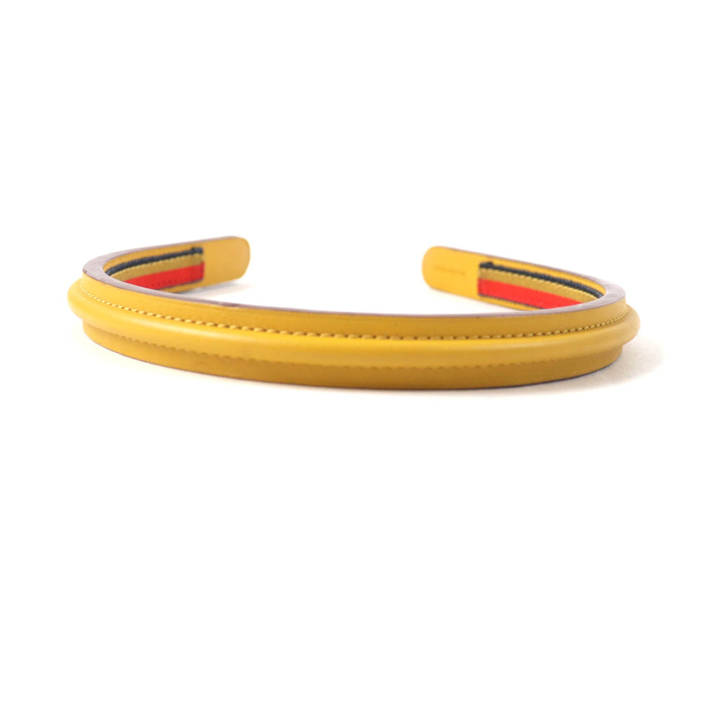 HERMES hair accessory Main: Leather yellow Women Used Authentic
