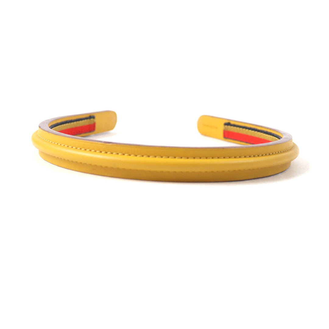 HERMES hair accessory Main: Leather yellow Women Used Authentic