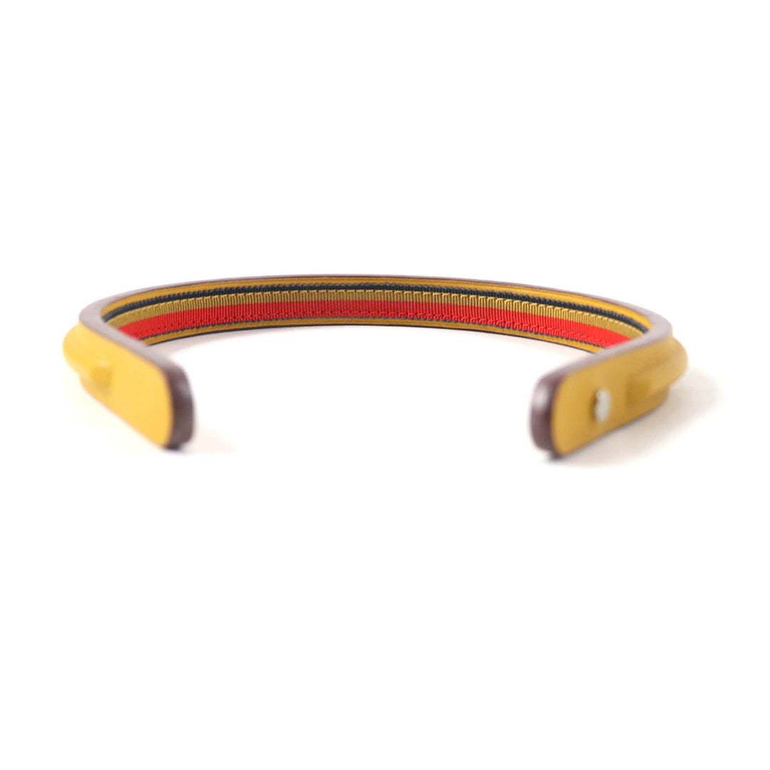 HERMES hair accessory Main: Leather yellow Women Used Authentic