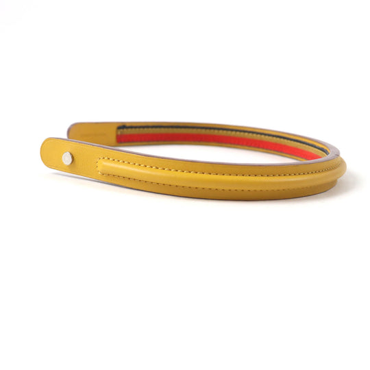 HERMES hair accessory Main: Leather yellow Women Used Authentic