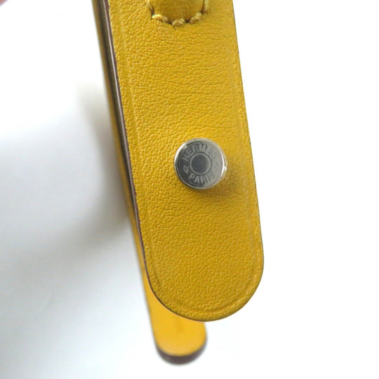 HERMES hair accessory Main: Leather yellow Women Used Authentic