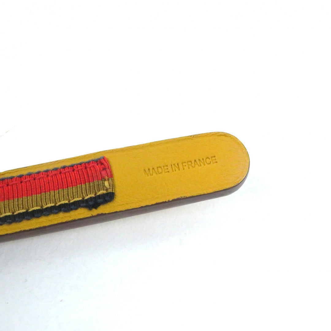 HERMES hair accessory Main: Leather yellow Women Used Authentic