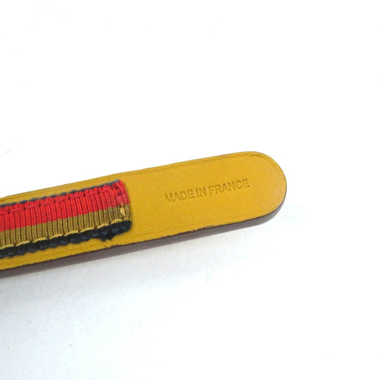HERMES hair accessory Main: Leather yellow Women Used Authentic