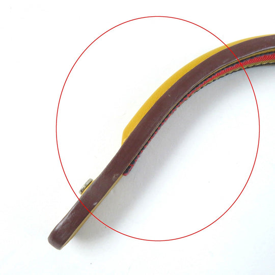 HERMES hair accessory Main: Leather yellow Women Used Authentic