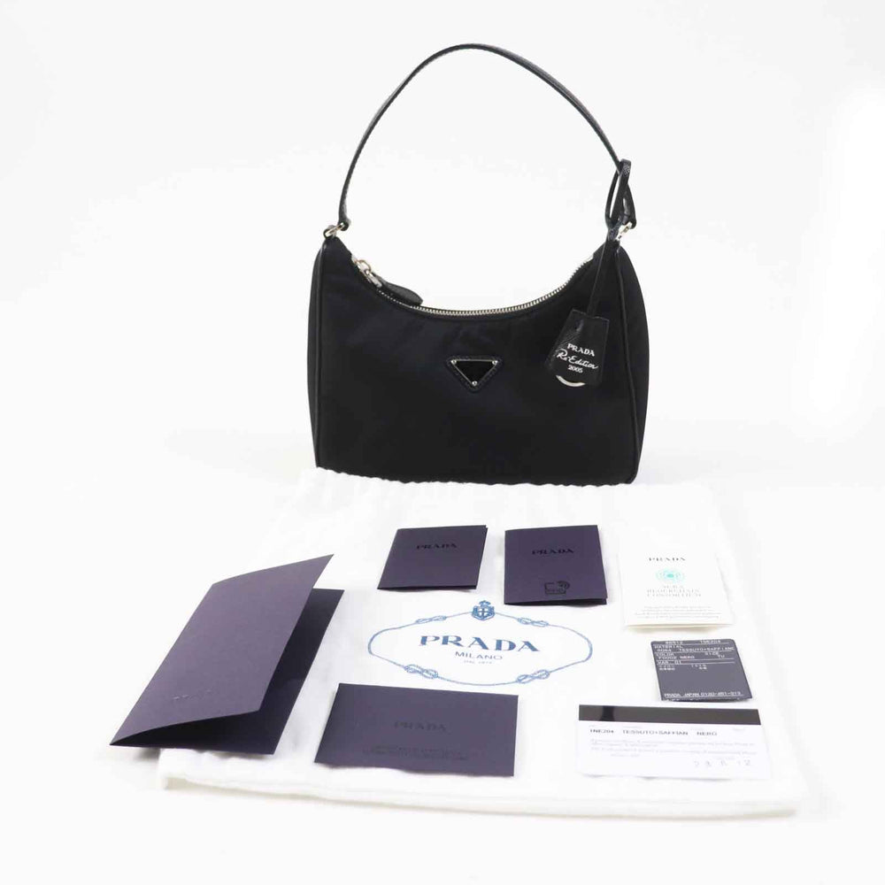 PRADA Handbag 1NE204 Main: Nylon, Part: Cowhide black RE-NYLON RE-EDITION Women Used Authentic