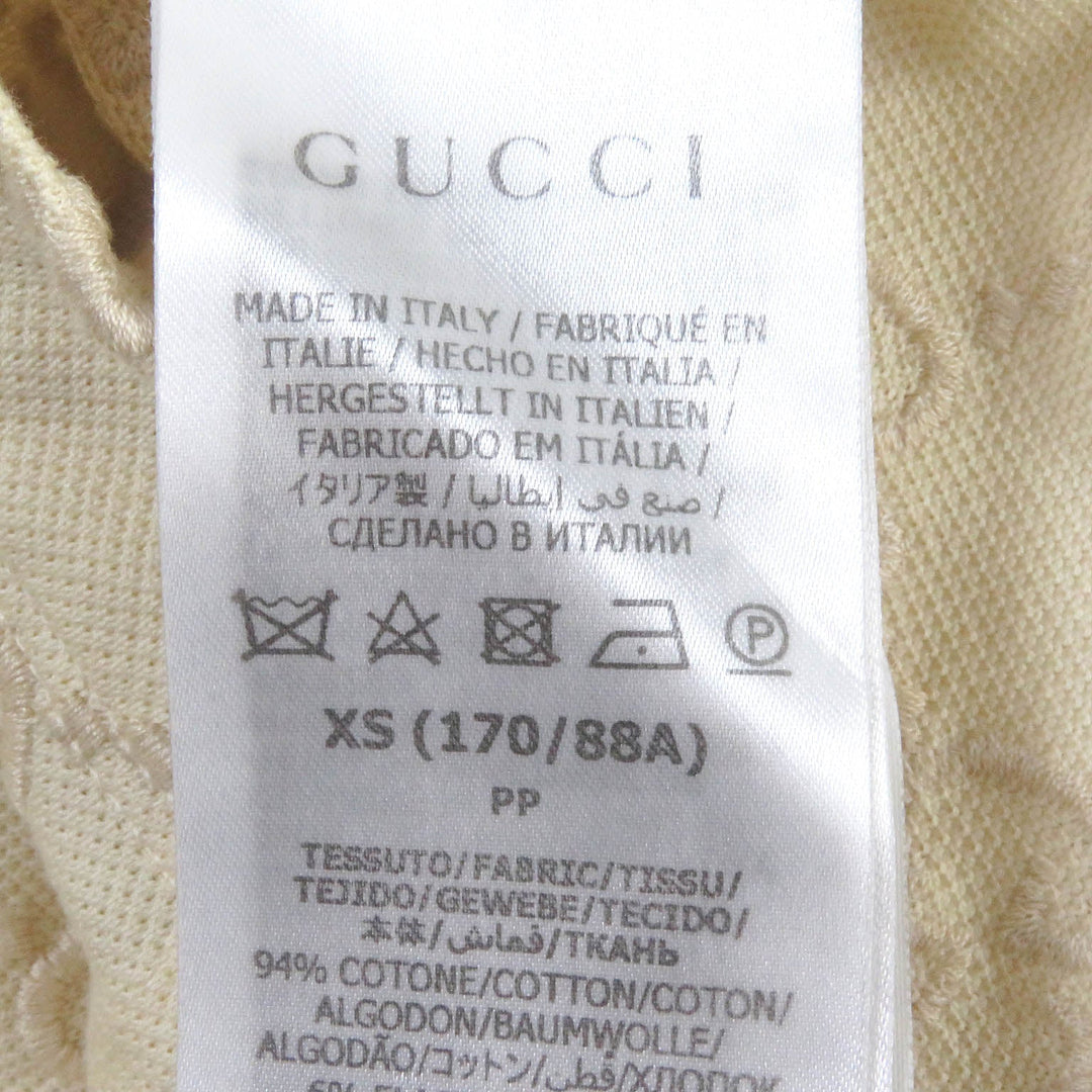 GUCCI Short sleeve polo shirt 753572 Main: 94% cotton, Main: 6% polyurethane, Part: 89% cotton, Part: 11% polyester Ivory mens XS Used Authentic