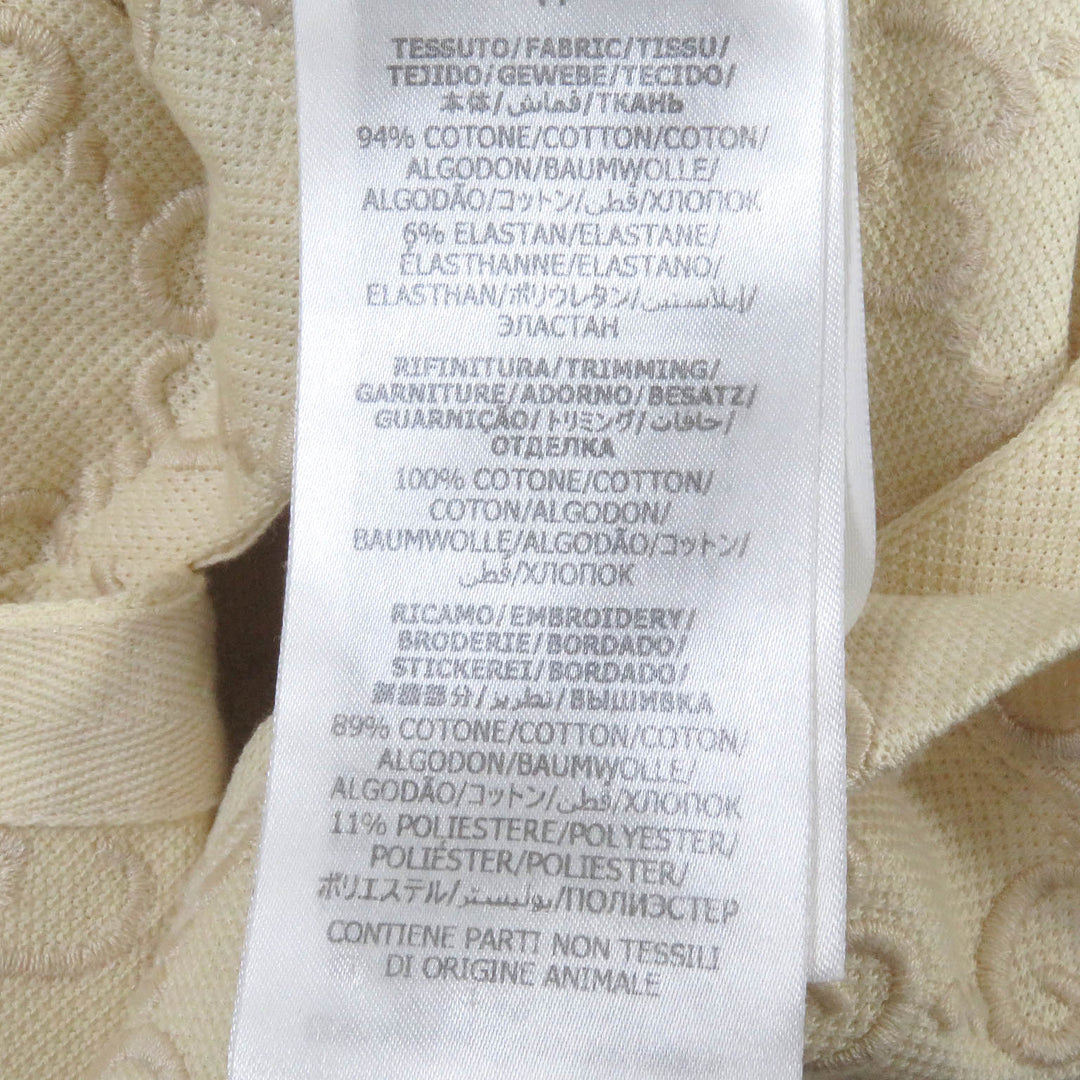 GUCCI Short sleeve polo shirt 753572 Main: 94% cotton, Main: 6% polyurethane, Part: 89% cotton, Part: 11% polyester Ivory mens XS Used Authentic