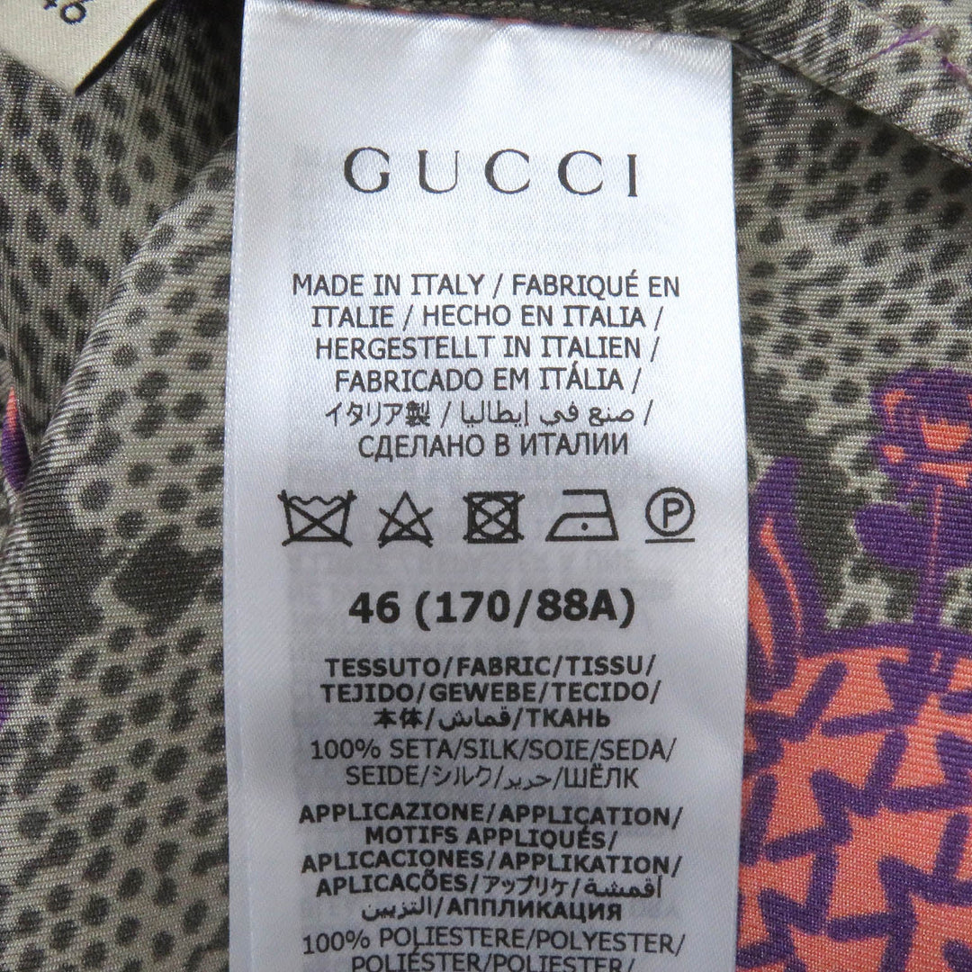 GUCCI Short sleeve shirt 669202 Main: 100% silk, Part: 100% polyester beige mens 46 Used Authentic