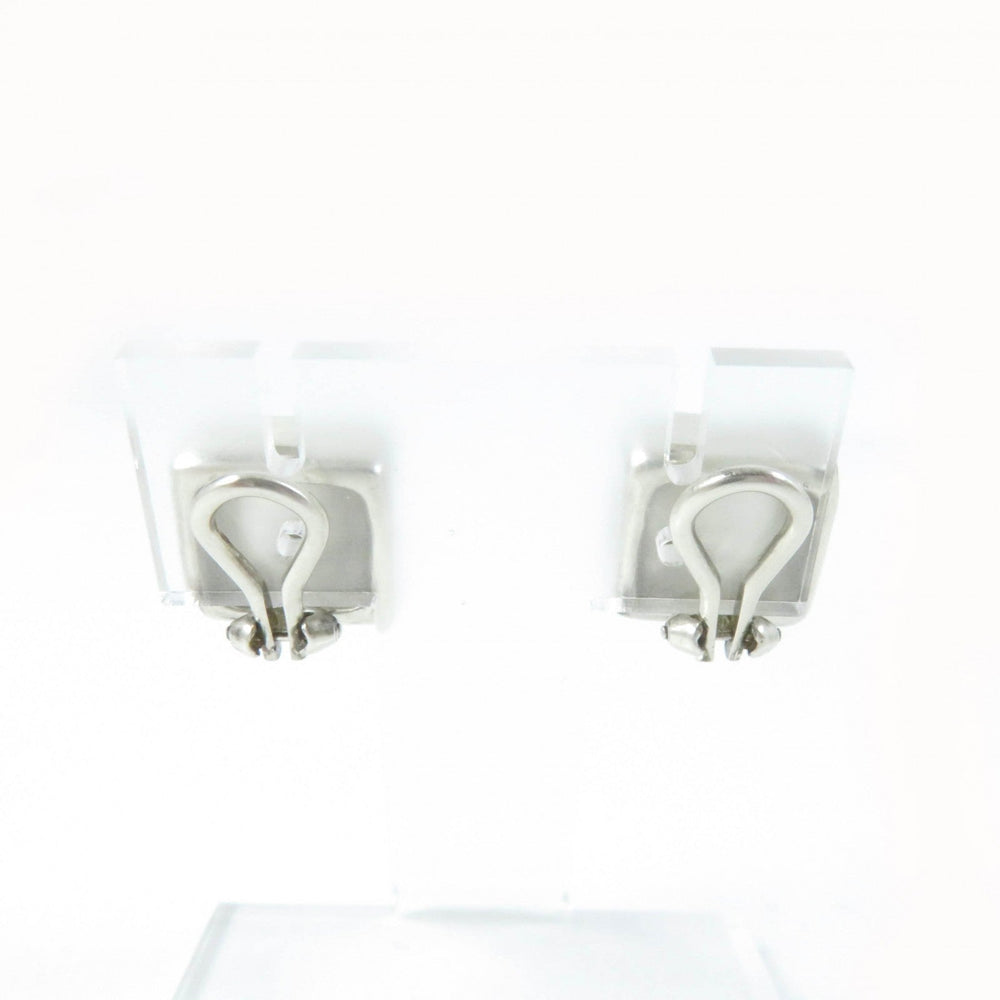 CHANEL Earring Main�FAG925 Silver COCO logo square clover Women Used Authentic