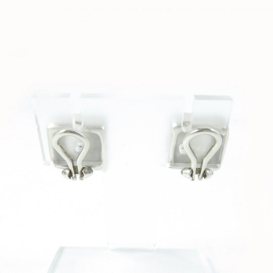 CHANEL Earring Main�FAG925 Silver COCO logo square clover Women Used Authentic