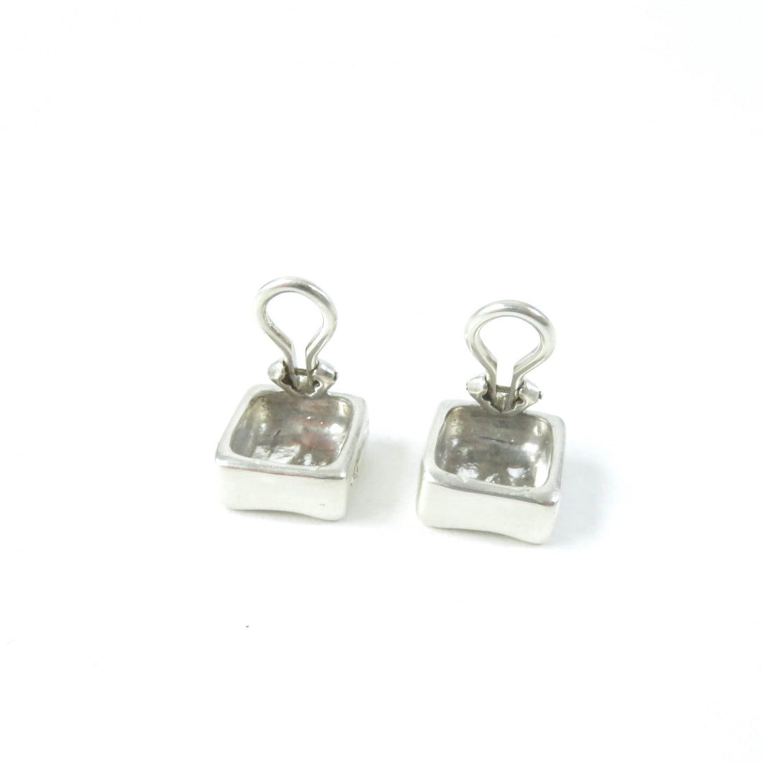 CHANEL Earring Main�FAG925 Silver COCO logo square clover Women Used Authentic