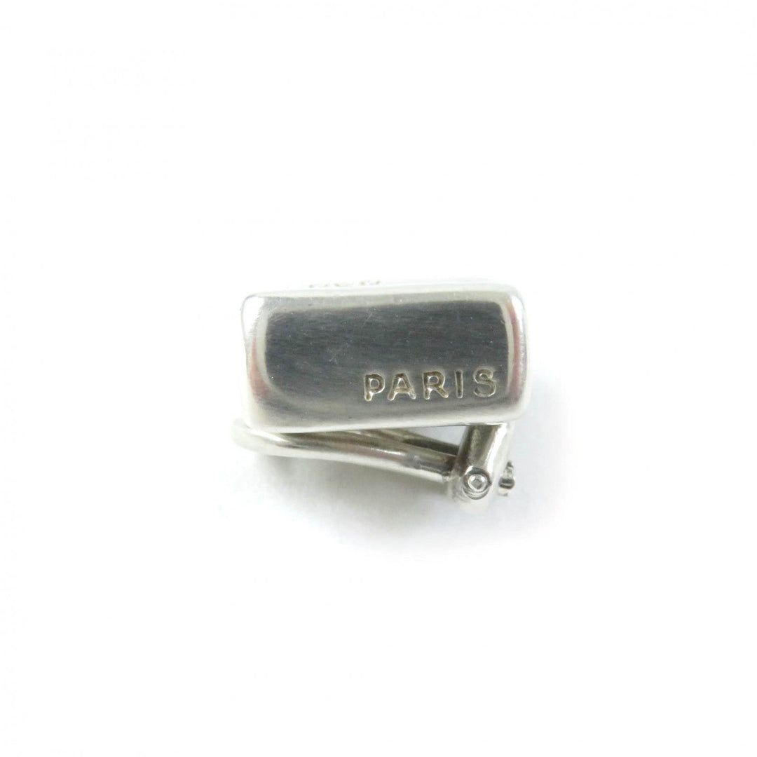 CHANEL Earring Main�FAG925 Silver COCO logo square clover Women Used Authentic
