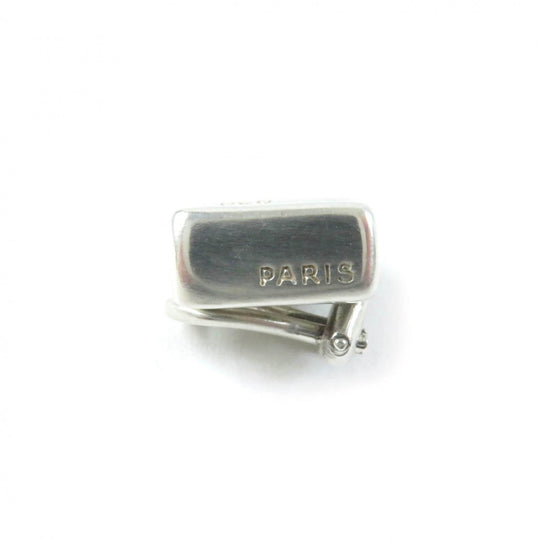 CHANEL Earring Main�FAG925 Silver COCO logo square clover Women Used Authentic
