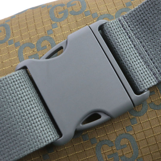 GUCCI Waist bag 792287 Main: Nylon, Part: Leather khaki GG Ripstop Belt Bag mens Used Authentic