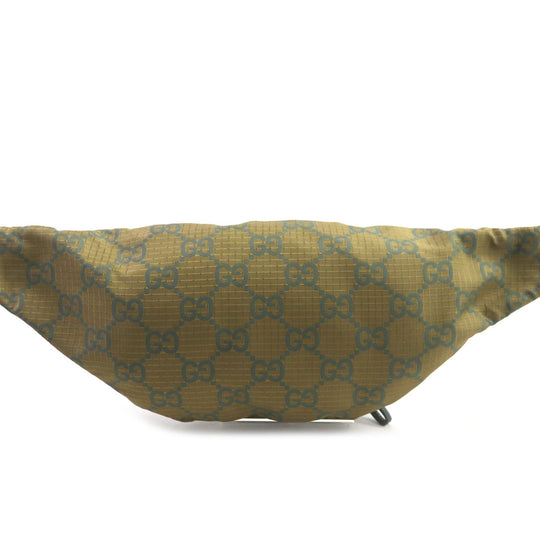 GUCCI Waist bag 792287 Main: Nylon, Part: Leather khaki GG Ripstop Belt Bag mens Used Authentic