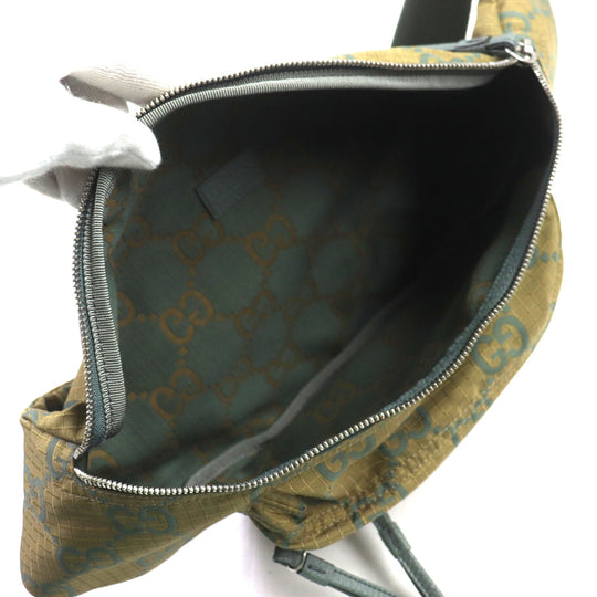 GUCCI Waist bag 792287 Main: Nylon, Part: Leather khaki GG Ripstop Belt Bag mens Used Authentic