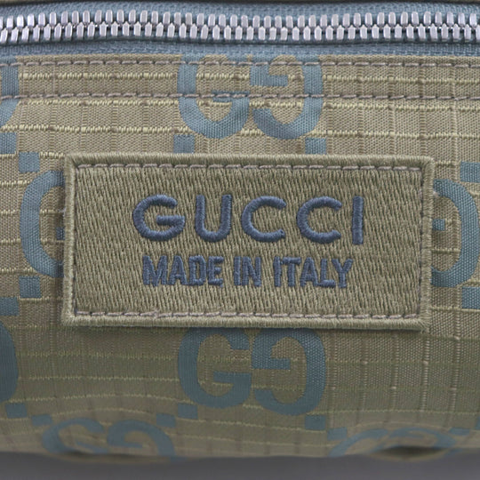 GUCCI Waist bag 792287 Main: Nylon, Part: Leather khaki GG Ripstop Belt Bag mens Used Authentic