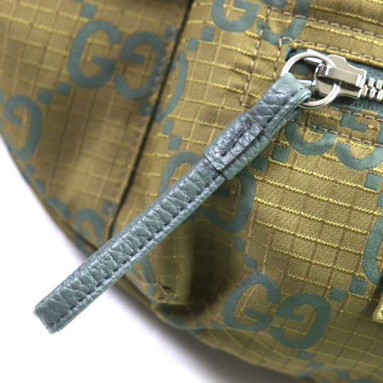 GUCCI Waist bag 792287 Main: Nylon, Part: Leather khaki GG Ripstop Belt Bag mens Used Authentic