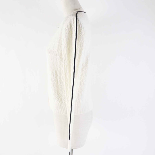 CHANEL cardigan P75662 Outer material: 95% cashmere, Outer material: 5% polyester White x black Women 36 Used Authentic