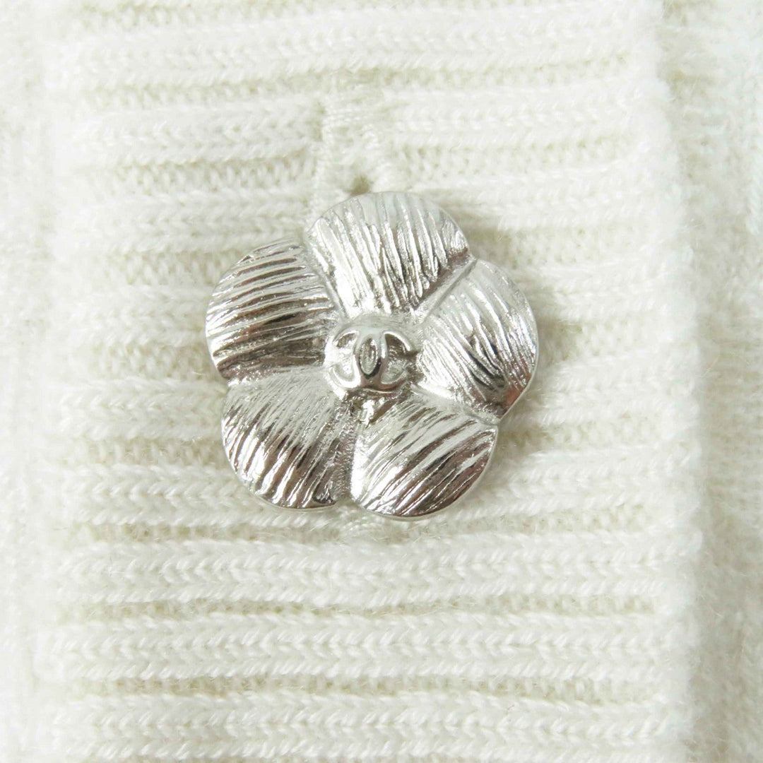 CHANEL cardigan P75662 Outer material: 95% cashmere, Outer material: 5% polyester White x black Women 36 Used Authentic