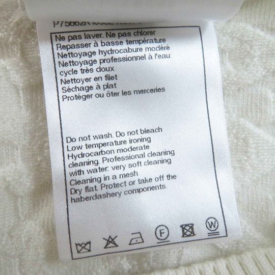 CHANEL cardigan P75662 Outer material: 95% cashmere, Outer material: 5% polyester White x black Women 36 Used Authentic