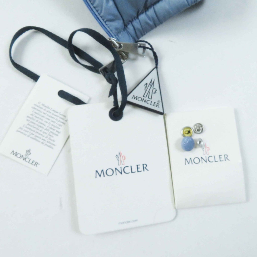 MONCLER Down jacket Outer: 100% nylon, Lining: 100% nylon, Filling: 90% down, Filling: 10% feather Light blue LANS Women 1 Used Authentic