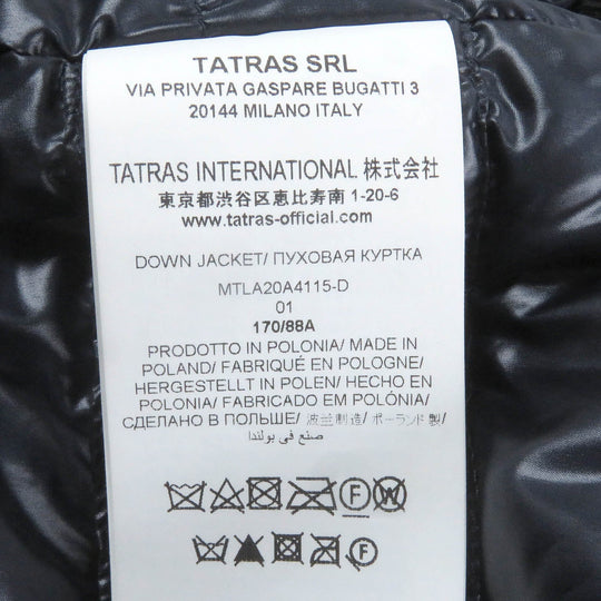 TATRAS Down jacket MTLA20A4115-D Main: 55% nylon, Main: 45% polyurethane, Lining: 100% nylon, Filling: 90% down, Filling: 10% feather Navy FAVONIO mens 02 170/92A Used Authentic