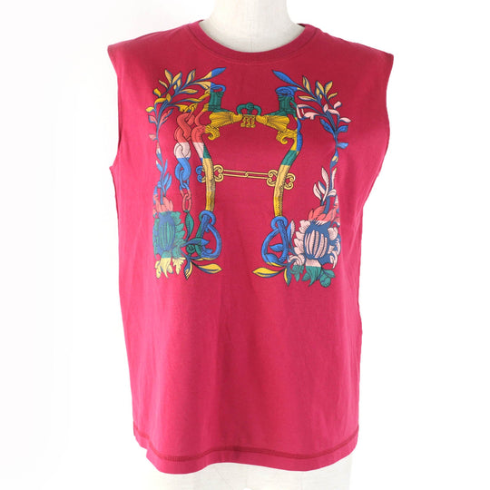 HERMES tops 4E4629DA Main: 100% cotton Pink type Women 38 Used Authentic
