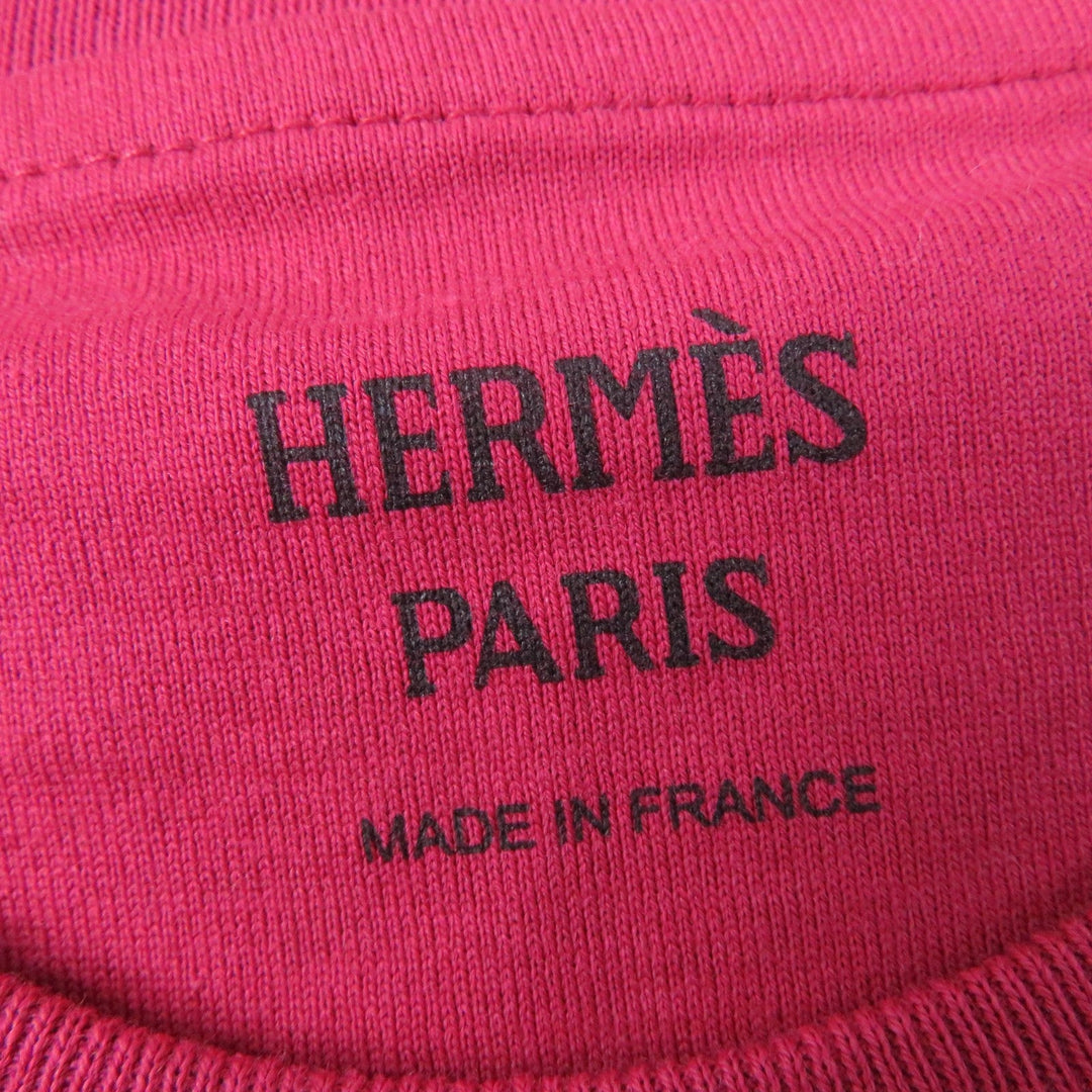 HERMES tops 4E4629DA Main: 100% cotton Pink type Women 38 Used Authentic