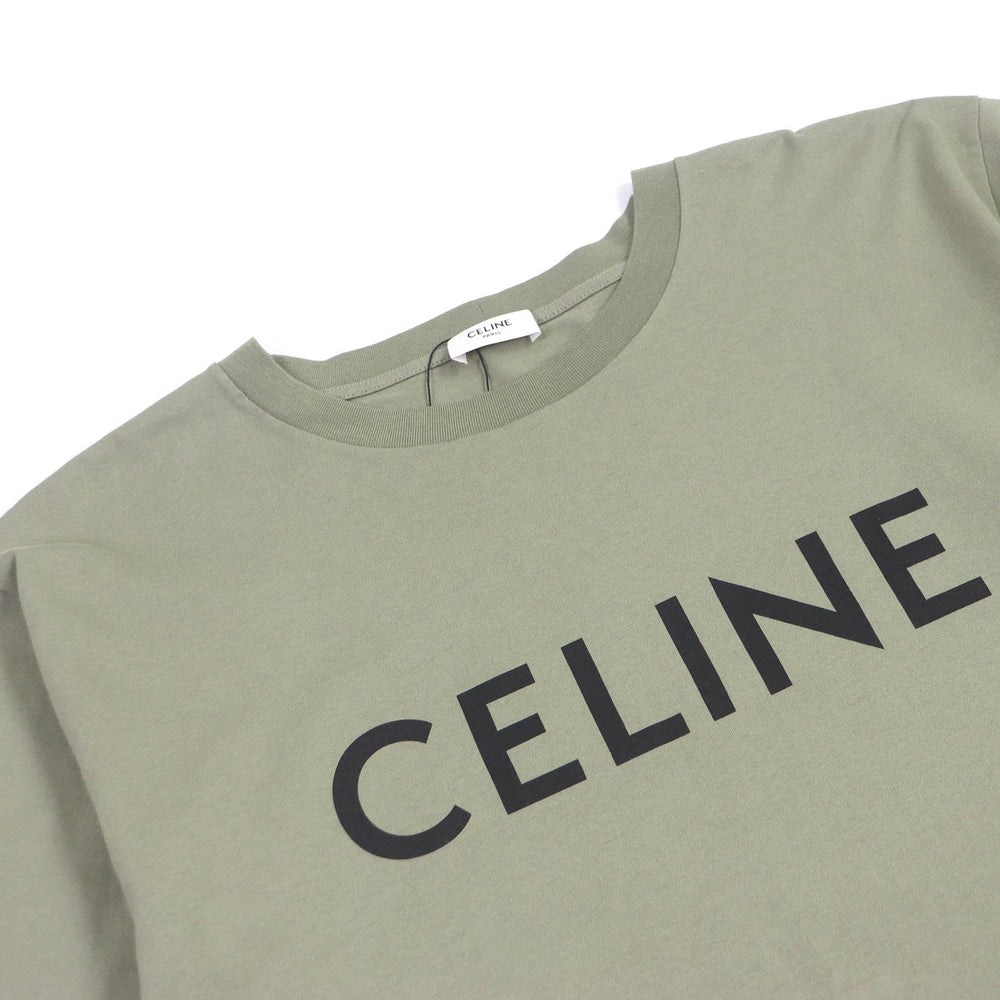 CELINE Short sleeve T-shirt 2X681671Q Main: 100% cotton khaki mens S Used Authentic