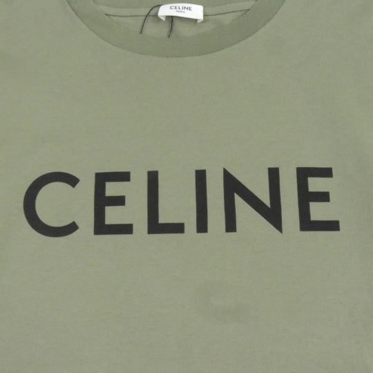 CELINE Short sleeve T-shirt 2X681671Q Main: 100% cotton khaki mens S Used Authentic
