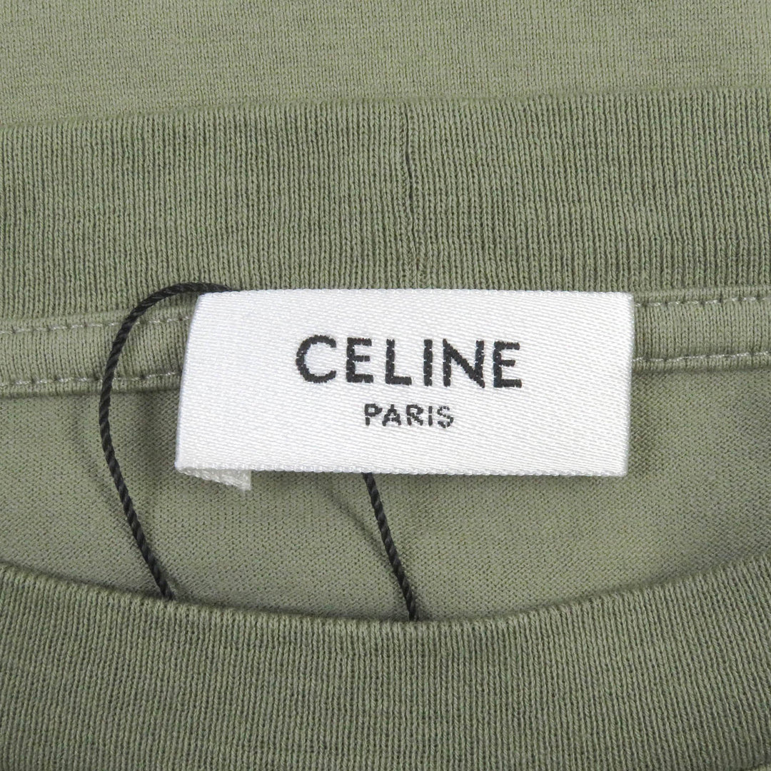 CELINE Short sleeve T-shirt 2X681671Q Main: 100% cotton khaki mens S Used Authentic