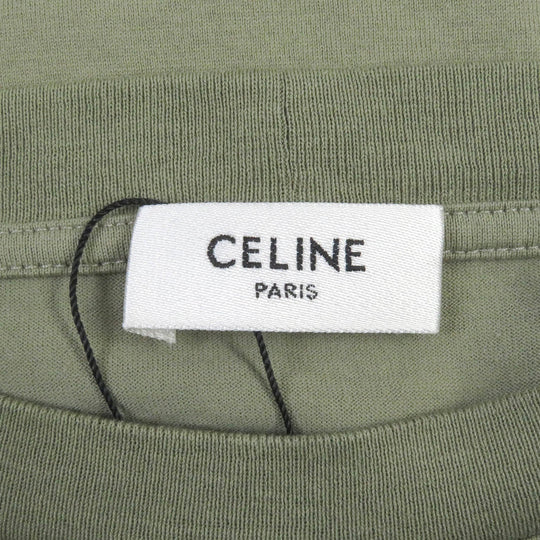 CELINE Short sleeve T-shirt 2X681671Q Main: 100% cotton khaki mens S Used Authentic