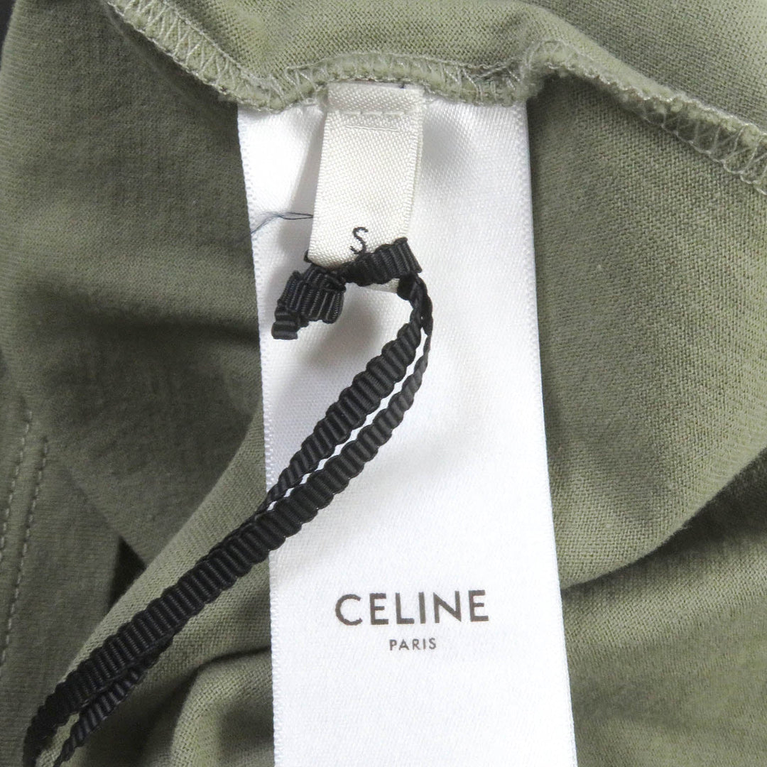 CELINE Short sleeve T-shirt 2X681671Q Main: 100% cotton khaki mens S Used Authentic