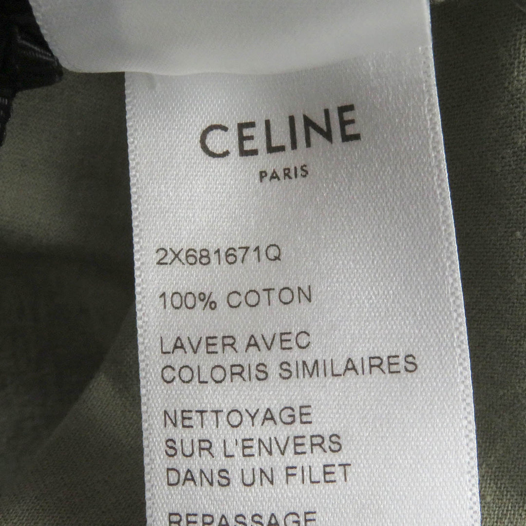 CELINE Short sleeve T-shirt 2X681671Q Main: 100% cotton khaki mens S Used Authentic