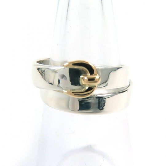 HERMES Ring Main: SV925, Part: 750 Silver gold Double true mens 51 Used Authentic