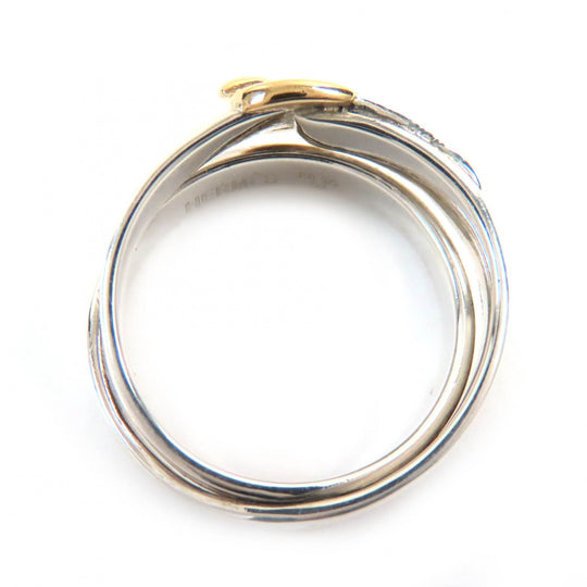 HERMES Ring Main: SV925, Part: 750 Silver gold Double true mens 51 Used Authentic