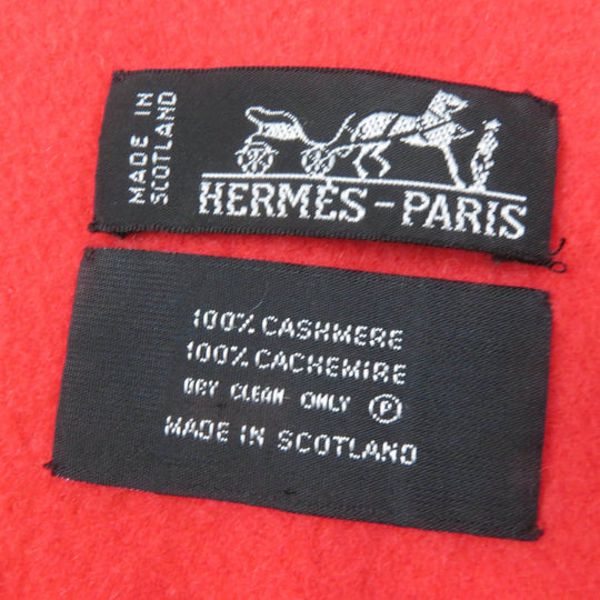 HERMES Stall Main: 100% cashmere Red type Women Used Authentic