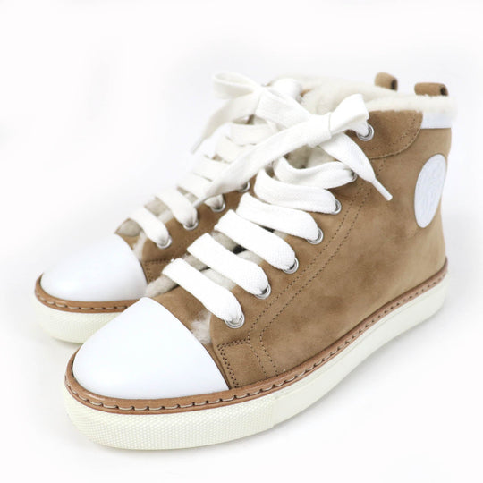 HERMES High cut sneakers Main: Mouton light brown Jimmy Women 35 1/2 Used Authentic