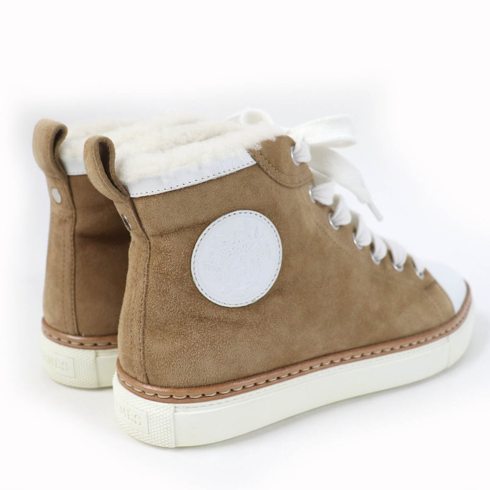 HERMES High cut sneakers Main: Mouton light brown Jimmy Women 35 1/2 Used Authentic