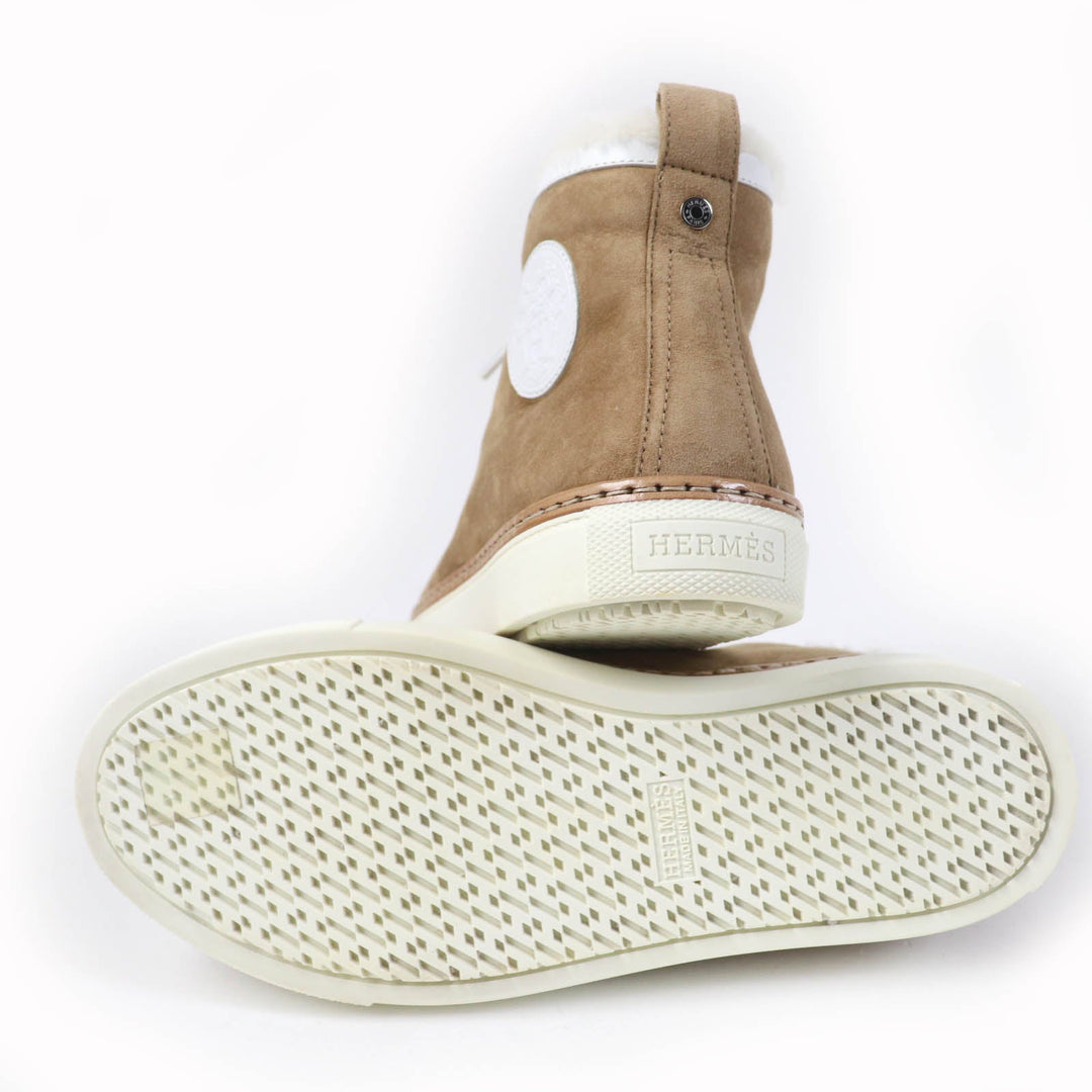 HERMES High cut sneakers Main: Mouton light brown Jimmy Women 35 1/2 Used Authentic
