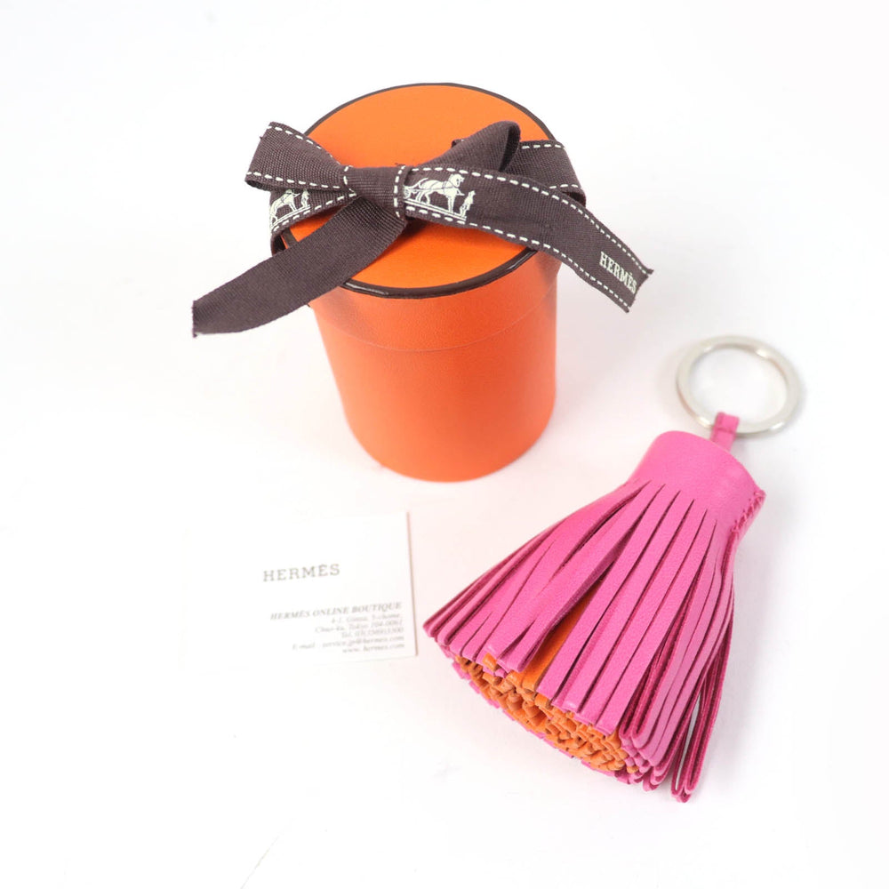 HERMES Bag charm Anyo Miro Rose Purple Orange Poppy Carmen Women Used Authentic