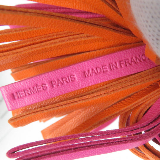 HERMES Bag charm Anyo Miro Rose Purple Orange Poppy Carmen Women Used Authentic