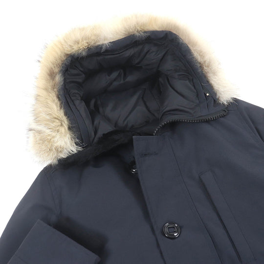 CANADA GOOSE Down jacket 3438JM Outer: 85% polyester, Outer: 15% cotton, Lining: 100% nylon, Filling: 80% down, Filling: 20% feather Navy JASPER mens XS Used Authentic