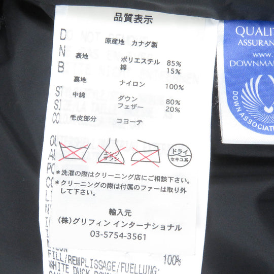 CANADA GOOSE Down jacket 3438JM Outer: 85% polyester, Outer: 15% cotton, Lining: 100% nylon, Filling: 80% down, Filling: 20% feather Navy JASPER mens XS Used Authentic