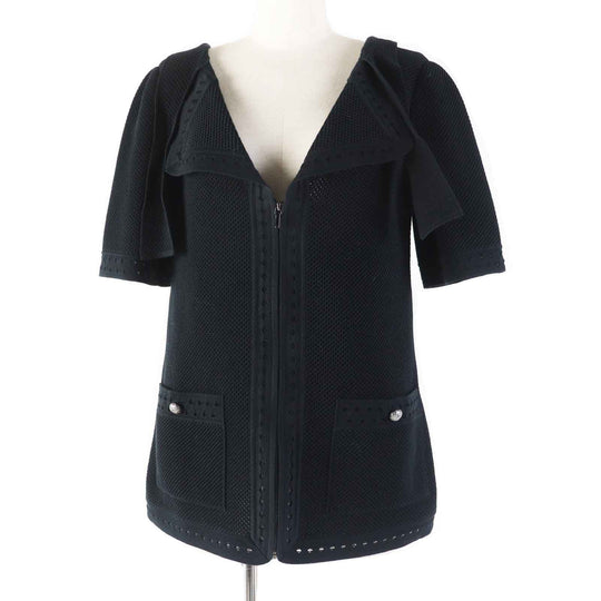 CHANEL Jacket P51234 Main: 100% cotton black Women 38 Used Authentic