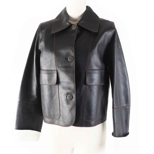 LOEWE Jacket S359330XBU Outer: Lambskin black Women Size unclear Used Authentic